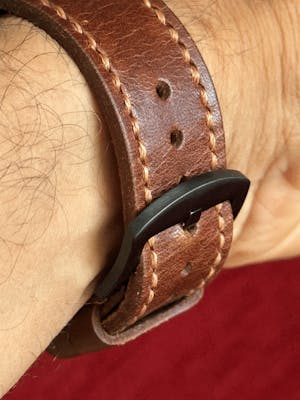 Çift Kat Deri Apple Watch Kayışı - Antik Kahve