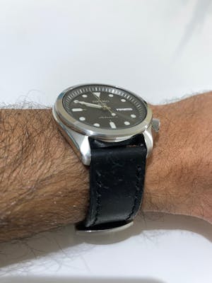 Pueblo Çift Katlı Deri Saat Kayışı - Rustic Black