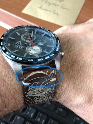 Dragon - Tek Kat Deri Saat Kayışı - Antik Kahve