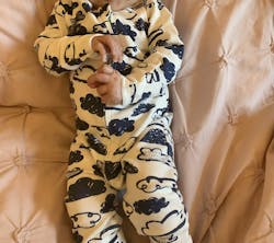 Navy Clouds Sleepsuit with Two-Way Zip