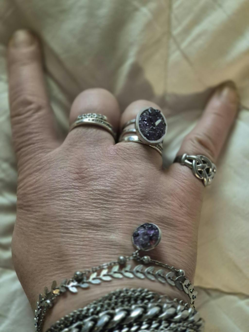 MURSKA ametisti kivi terässormus