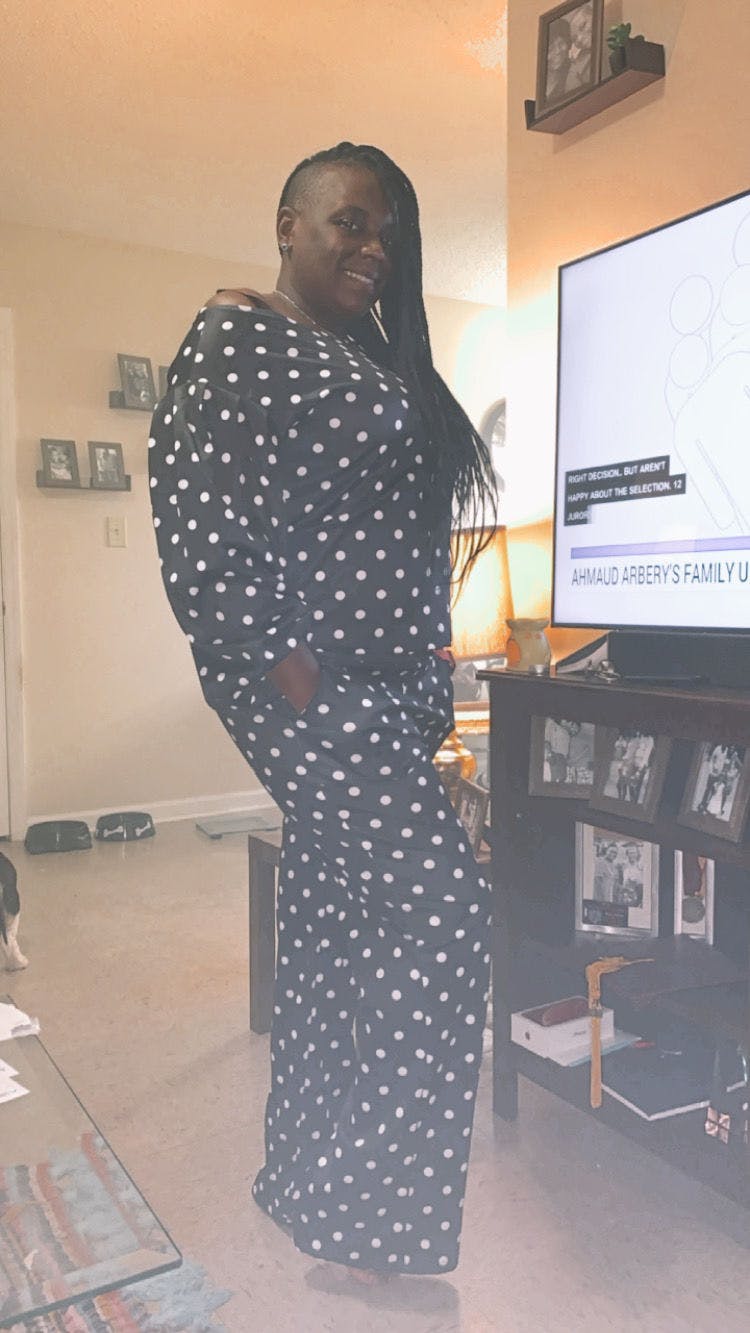 polka dot oblique collar wide leg pants suit