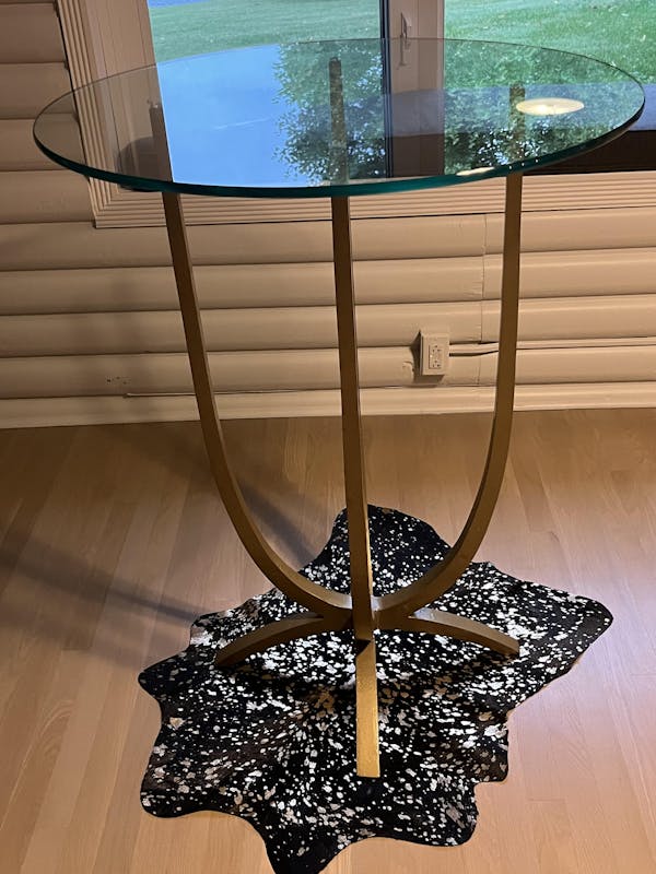 Gold on Black Acid Wash Calf Skin