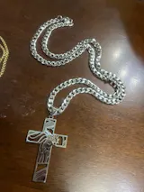 Hip Hop Punk Crown of Thorns Jesus Cross Necklace