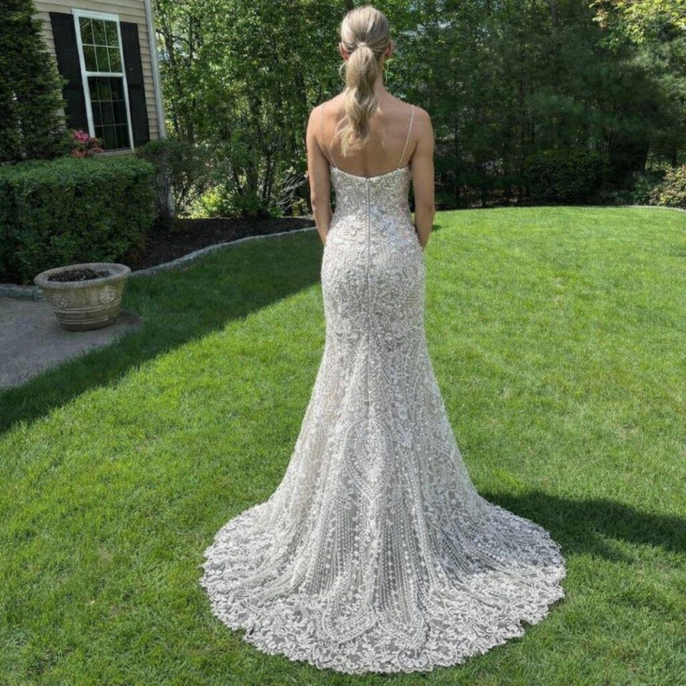 Sexy White Spaghetti Strap Mermaid Side Slit Long Prom Dress Ideas, Evening Party Dresses, OLP1513