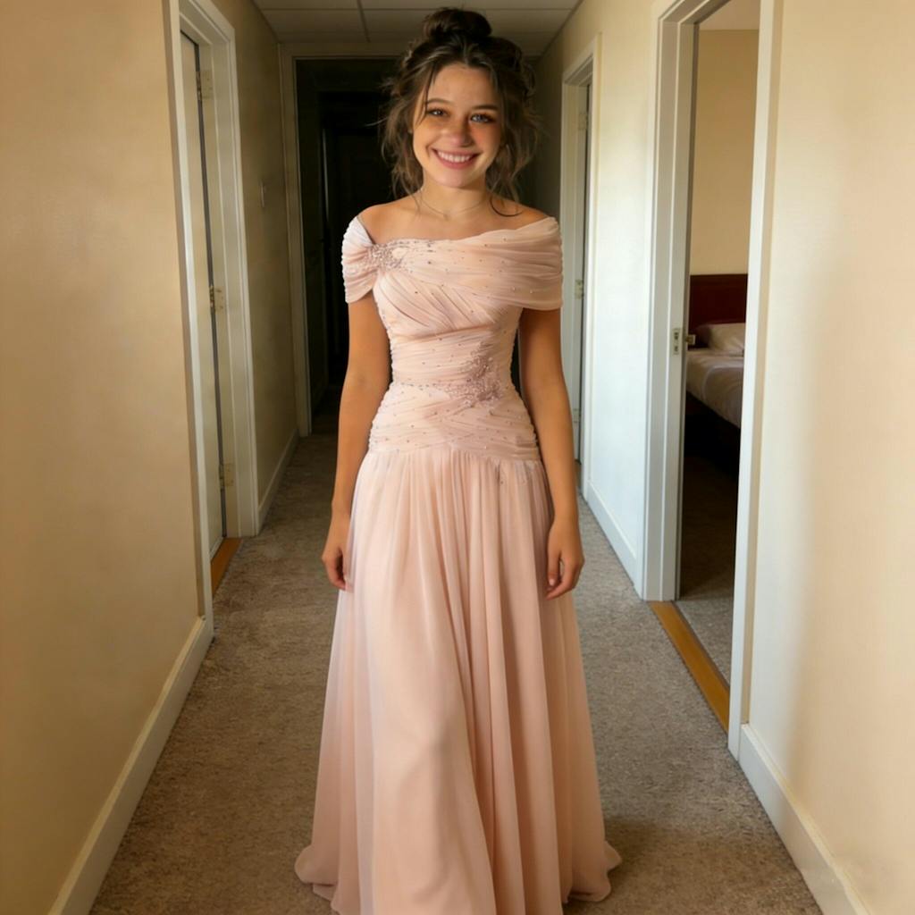 Elegant Off-shoulder Sleeveless Mermaid Chiffon Long Evening Prom Dresses Online, OLP654