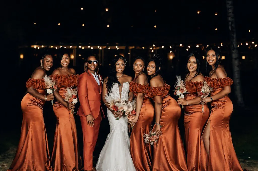 Sexy Off-shoulder Sleeveless Mermaid Satin Bridesmaid Dresses Online, BG839