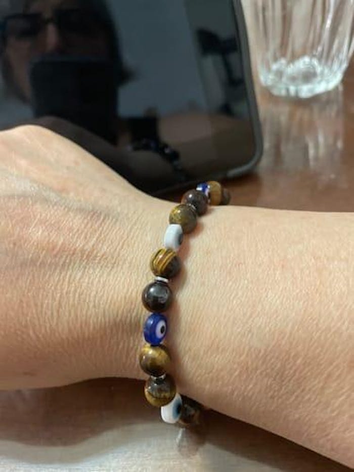 AEGIS – Bracciale Protettivo con Occhio Greco e Occhio di Tigre