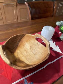 Rustic Teak Bowl with Handles - 7-9” for Home Decor or Serving