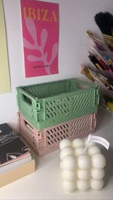 Aesthetic Room Desk Decor  Pastel Folding Mini Storage Crate - roomtery