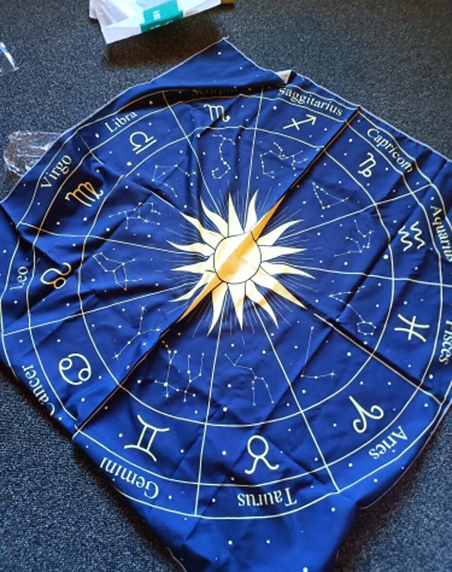 Tarot Wheel of Zodiac Altar Cloth - Shop Online on roomtery