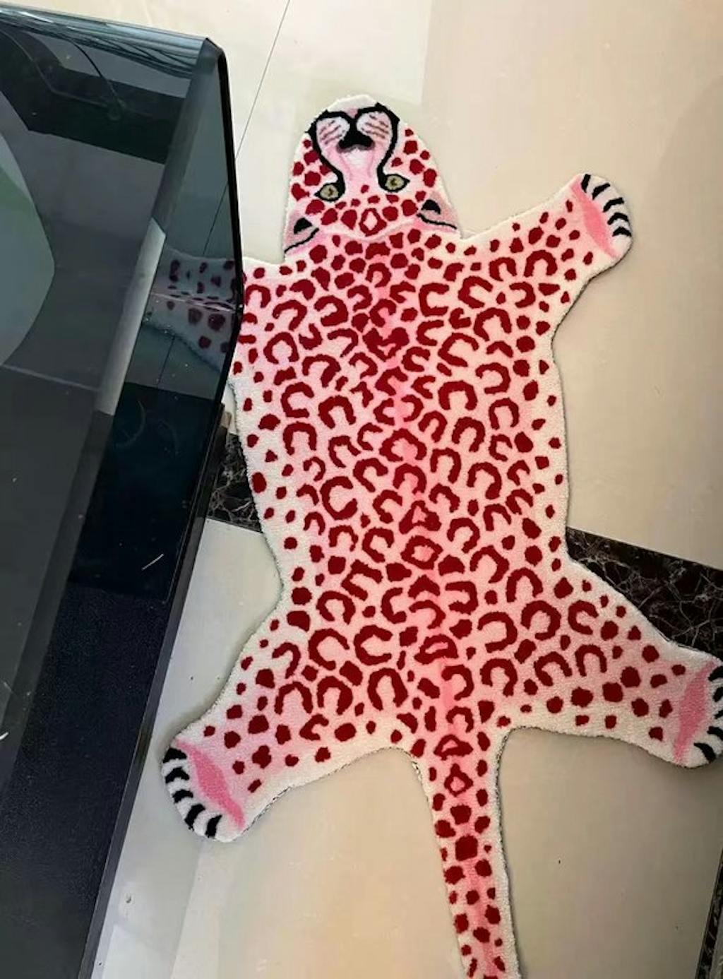 Pink Leopard Furry Accent Rug - Shop Online on roomtery