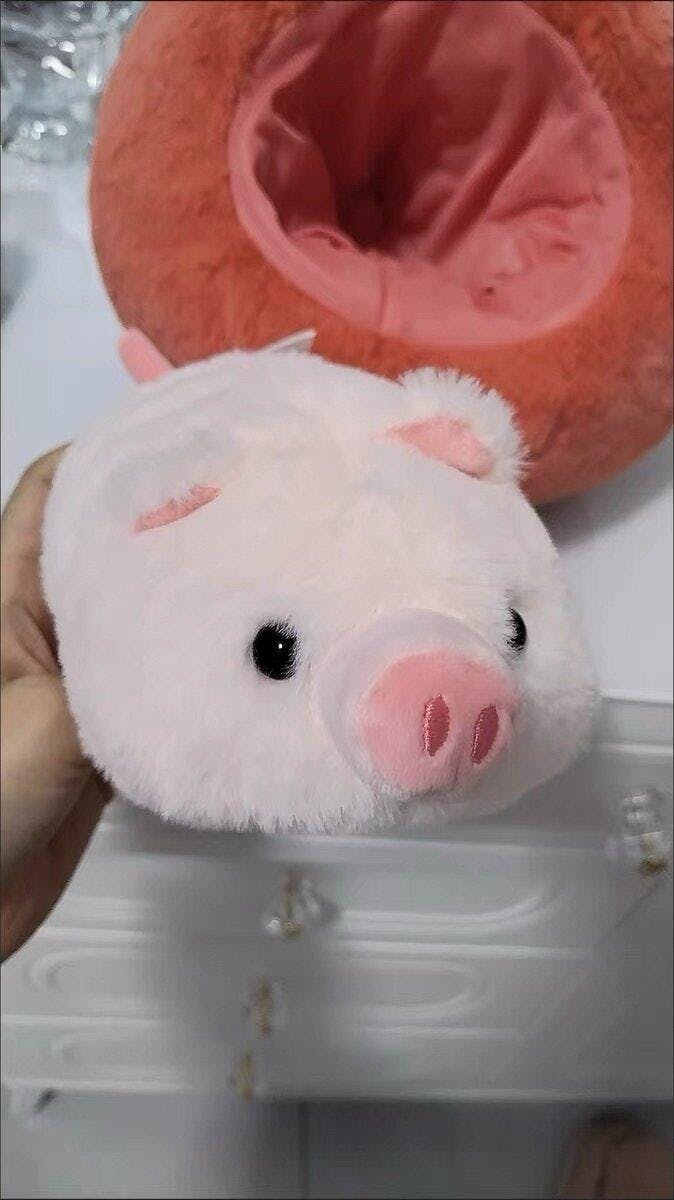 Piglet in a Peach Plush Hideaway Set