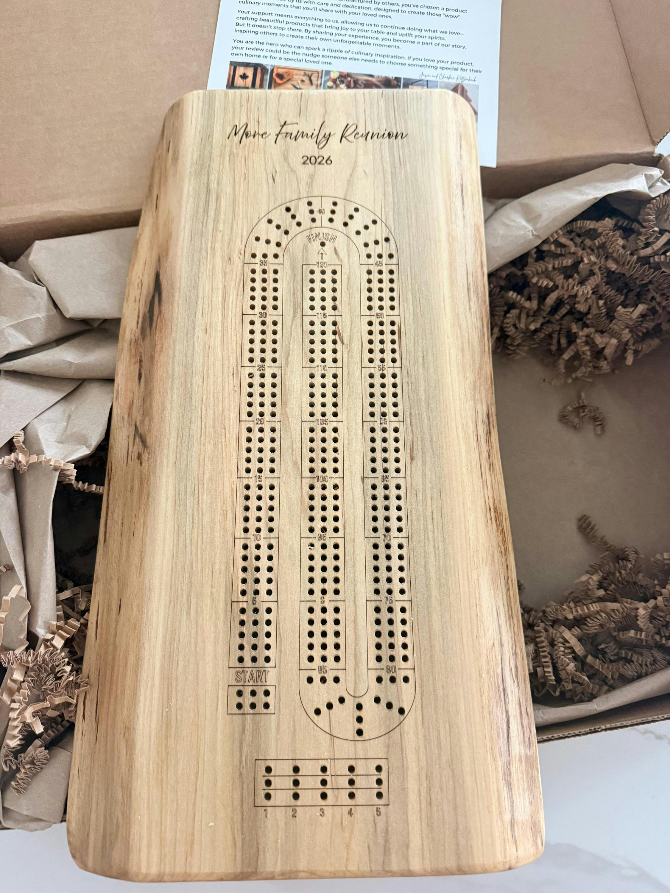 Classic Cribbage Board | Personalized Wood Cribbage Board Gift