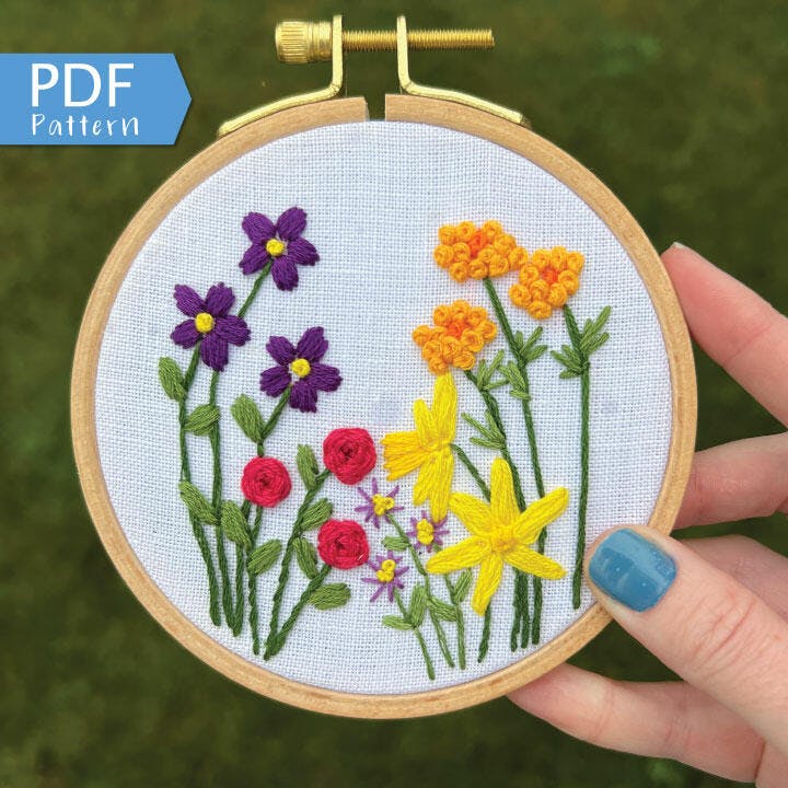 How do I transfer a printable PDF embroidery pattern?