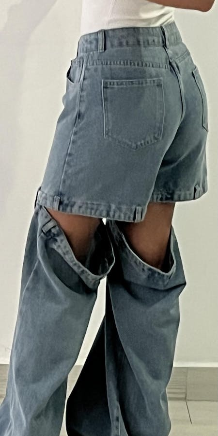Open Leg Jeans For Woman High Waist Short Pant Style