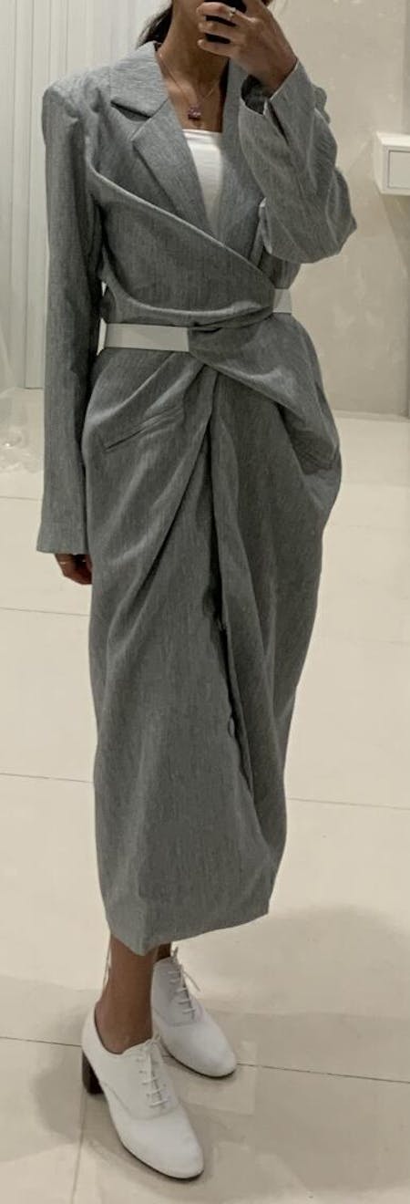 Casual Slimming Dresses With Notched Collar With Belt