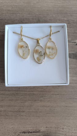 Orecchini Elsa - Fiori veri, Resina e Acciaio Inox