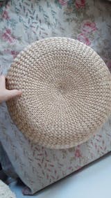 Marie Intrigue Floor Pillow Woven Grass / Jute Pouf, Flash Sale