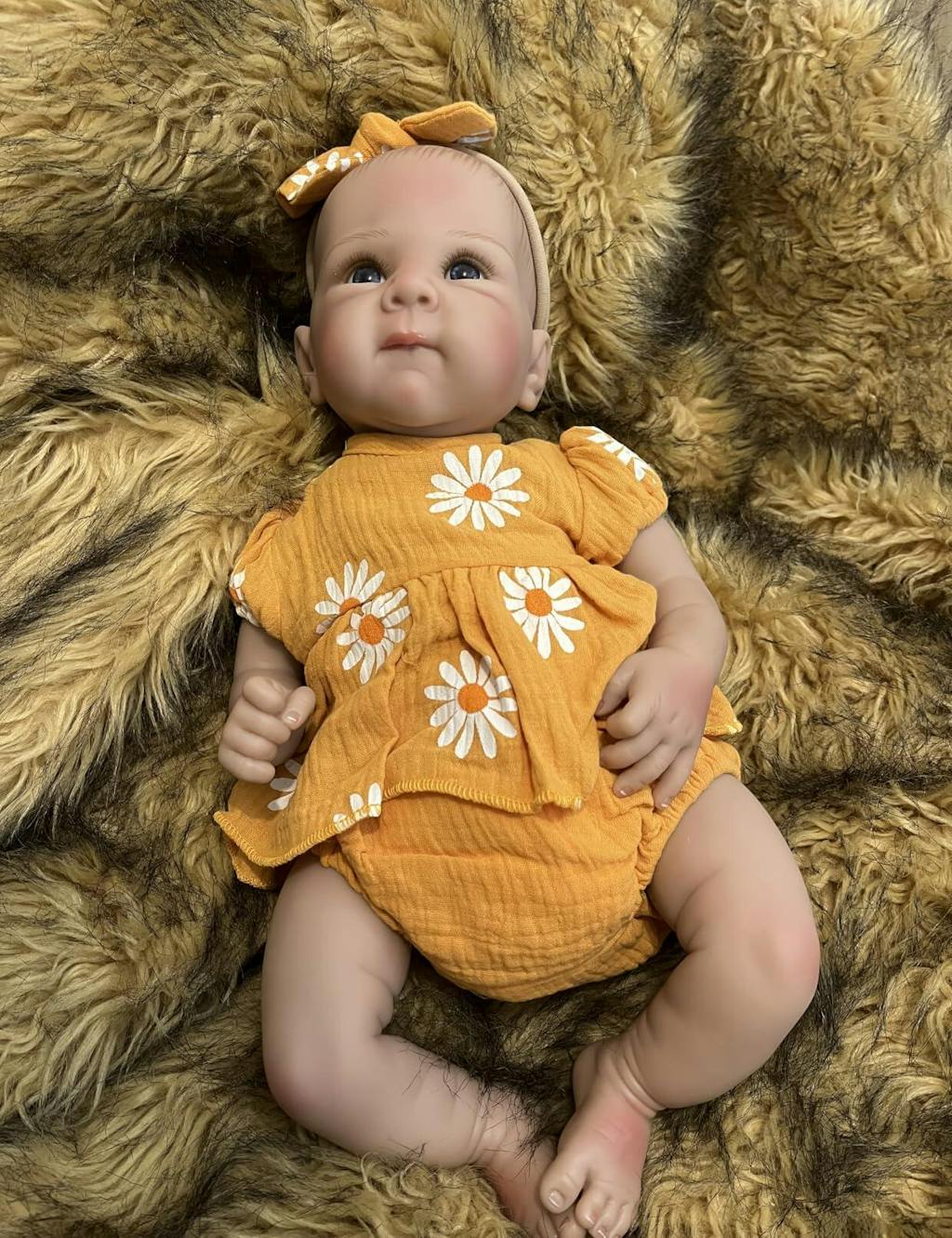 Bambole Reborn Gemelle con Corpo Morbido e Occhi Aperti da 48 cm in Body a Margherita-Bettie