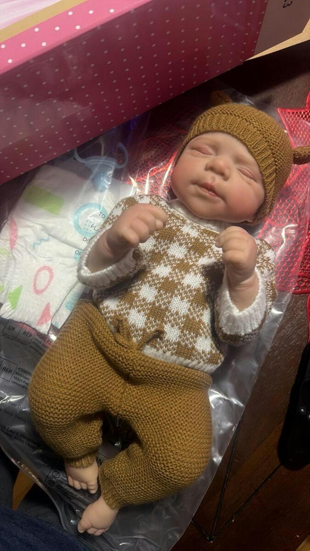 Bambola Reborn Pascale da 48 cm con corpo morbido e addormentato