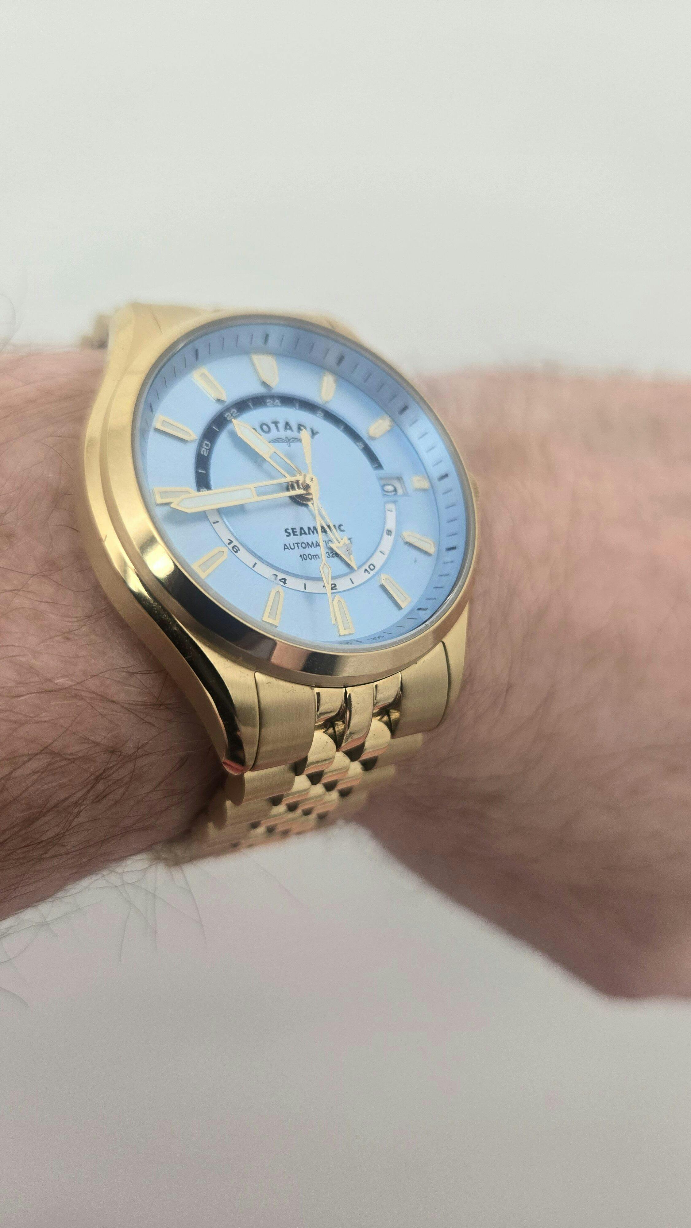 Rotary Seamatic 100 GMT Blue Dial Automatic Watch - RGB10044/57