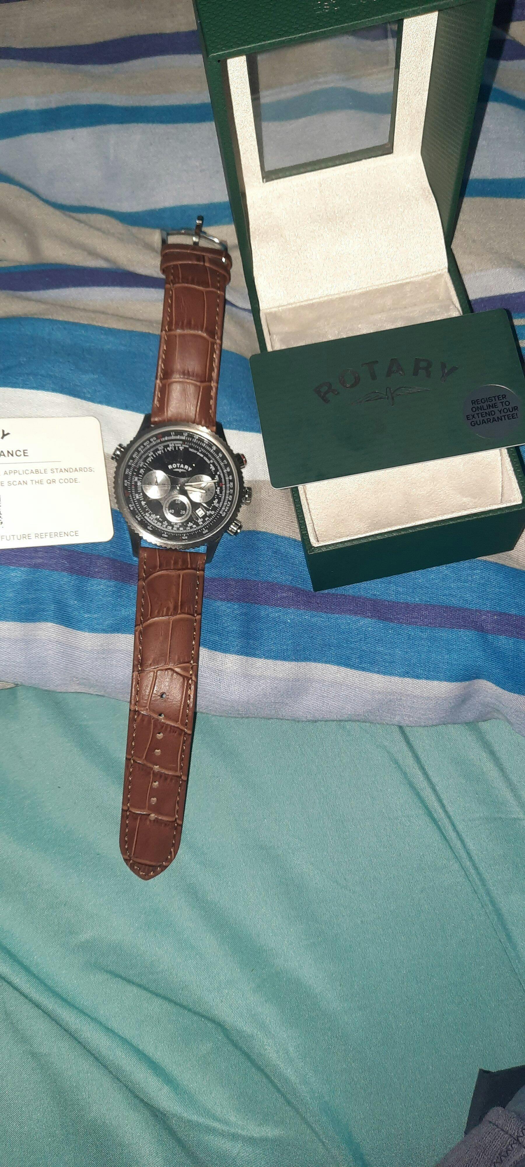 Rotary Pilot Chronograph Black Dial Watch - RGS00100/04
