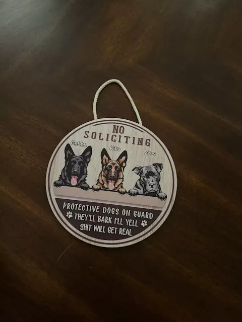 Please Don't Knock Or Ring The Doorbell • Customized Dog And Cat Wood Sign • Personalized Door Sign • Front Door Hanger