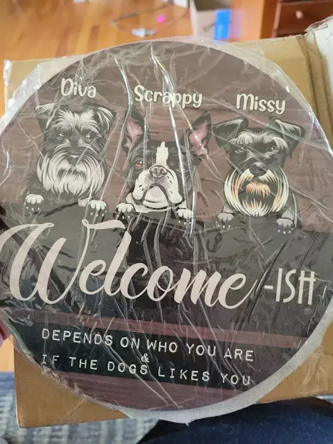 Welcome-ish Depends On Who You Are  • Customized Dog And Cat Wood Sign • Personalized Door Sign • Front Door Hanger