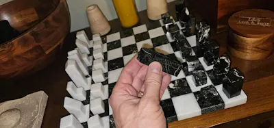 Royal Bishop marble chess set customer review photo