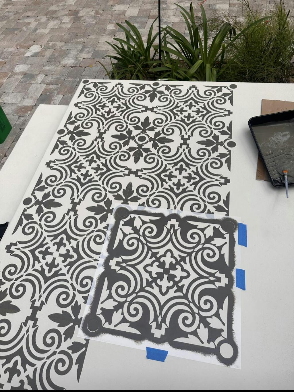 Large Tile Stencils For Painting Floor Tiles - Concrete Floor Stencils