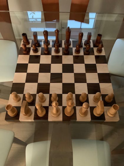 Borderless Chess board 55 mm Square Bud Rosewood & Maple -  Portugal