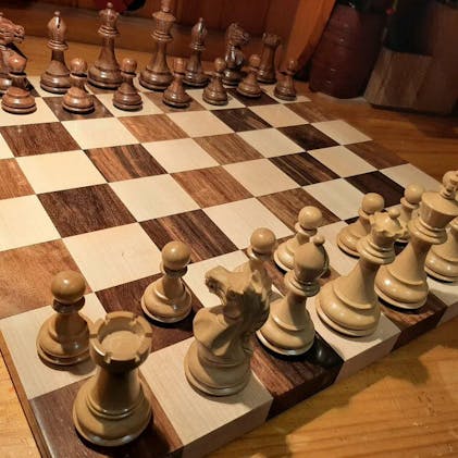 Borderless Chess board 55 mm Square Bud Rosewood & Maple -  Portugal