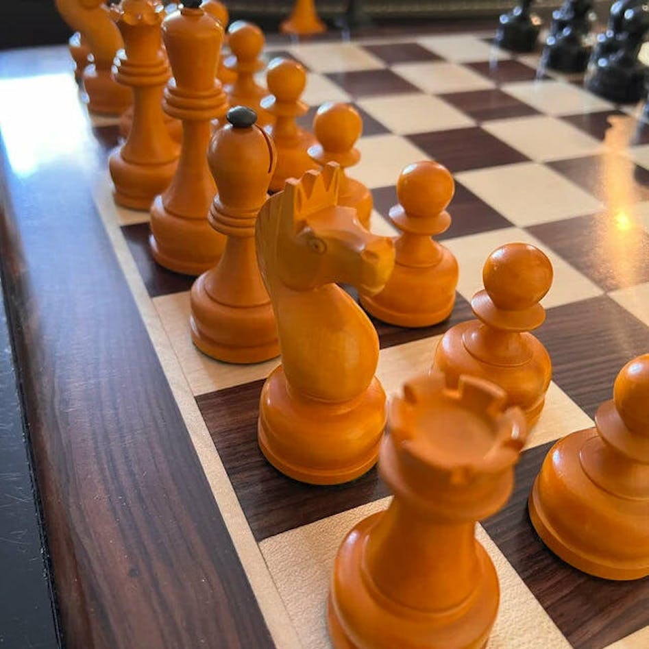 Soviet Championship Tal Chess - Antiqued Boxwood - 4