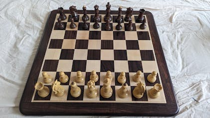 20 Heirloom Italian Solid Brass and Wood Staunton Chess Set