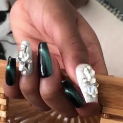 Black Crystal Galaxy- Press on Nails