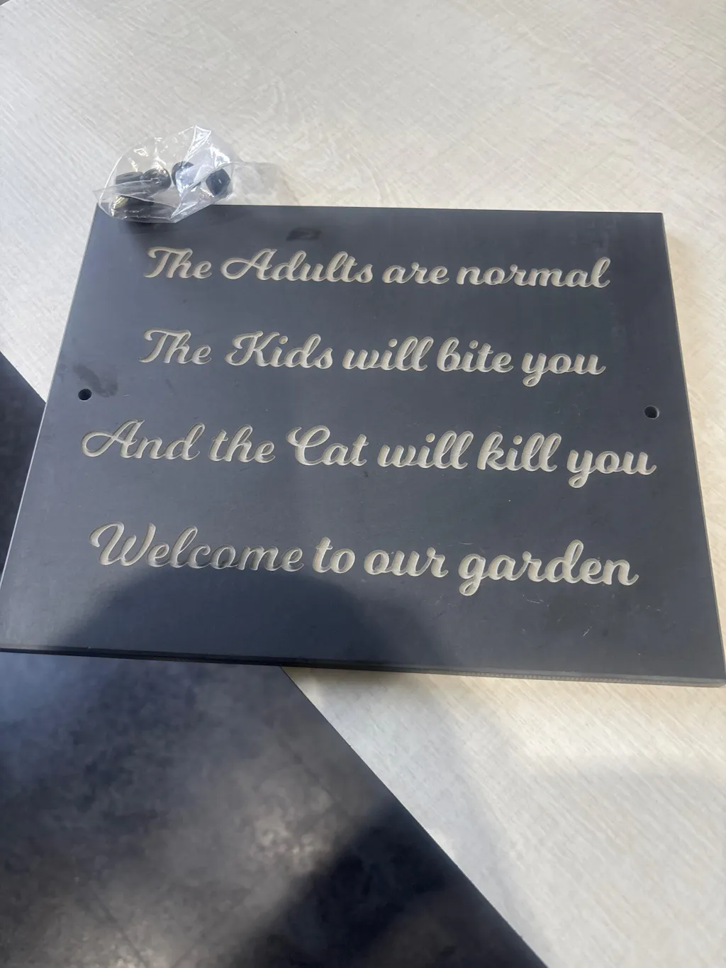 Personalised Engraved Large Slate Plaque/Sign with wall fixings - 25x20cm