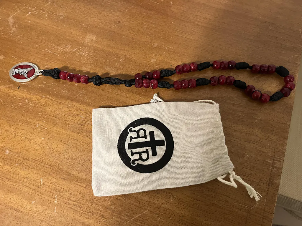 Rugged Paracord St. Michael Chaplet - Red Medal - Rugged Rosaries®