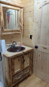 Aspen or Hickory Rustic Log Single Door Medicine Cabinet in Log Front