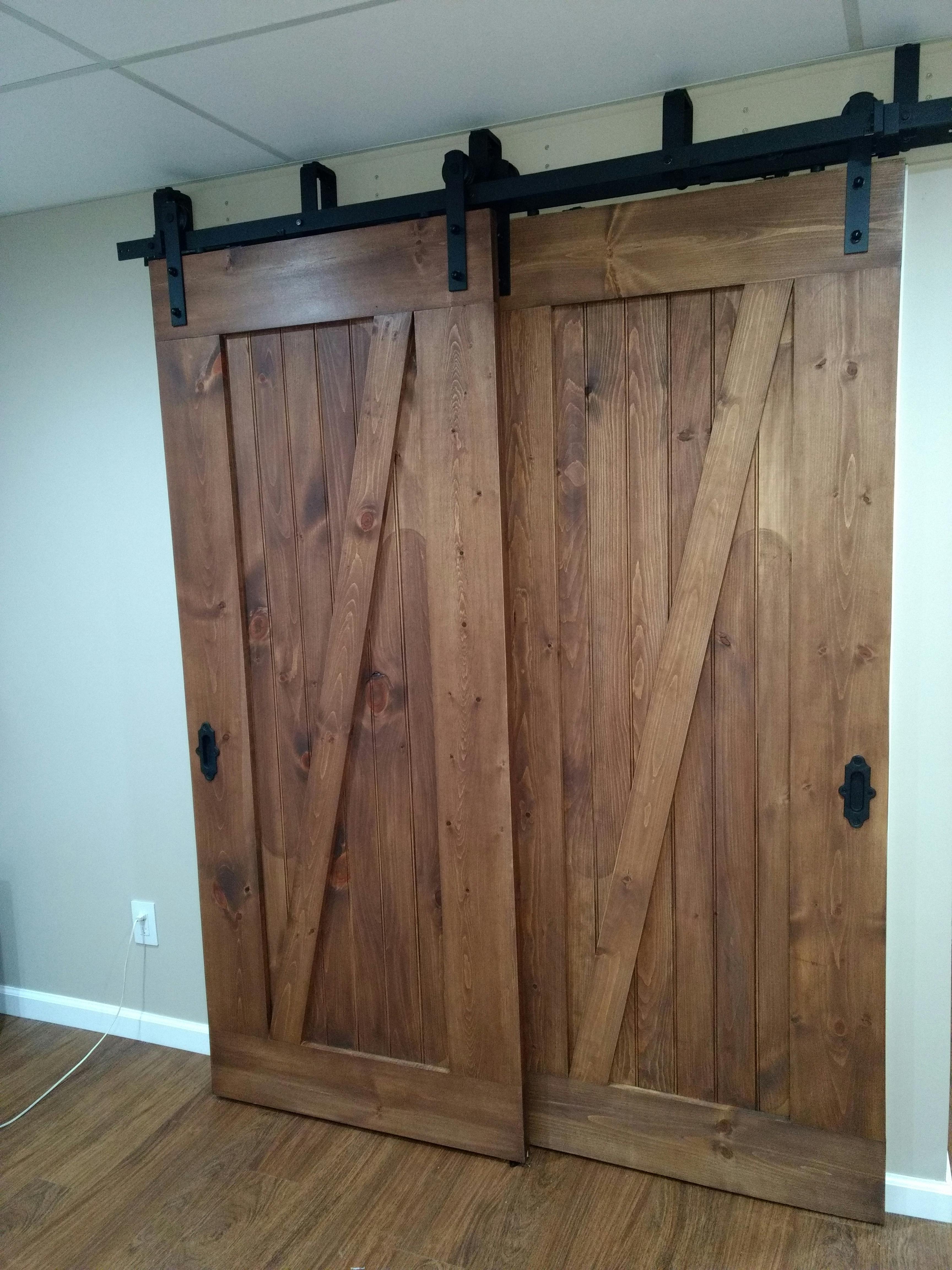 Low Profile Bypass Barn Door Hardware Kit Rustic Rolling Doors 3003