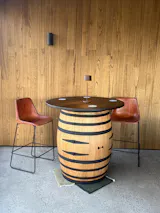 Tasmanian Oak Wine Barrel Table – 28mm Solid Tabletop