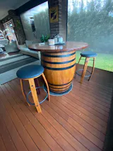 Wine Barrel Bar Stools - Set of Two