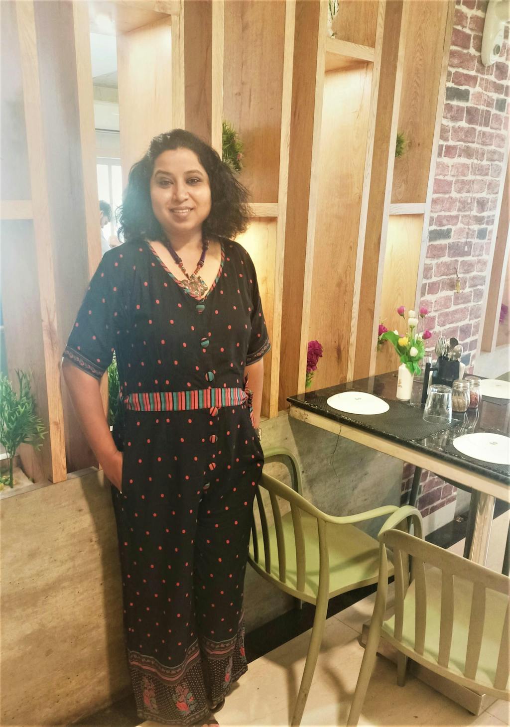 Black Jumpsuit with Belt Details