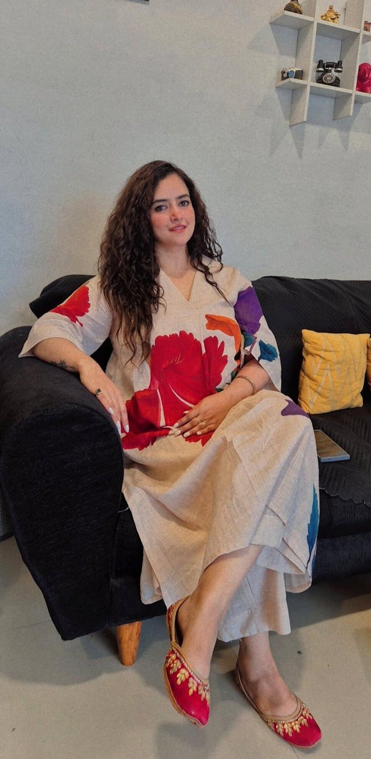 Hibiscus Slub Cotton Kurta Set - Off White