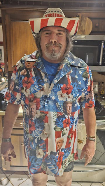 Custom Photo Trump American Flag Tropical Independence Day Hawaii Shirt N304 62557