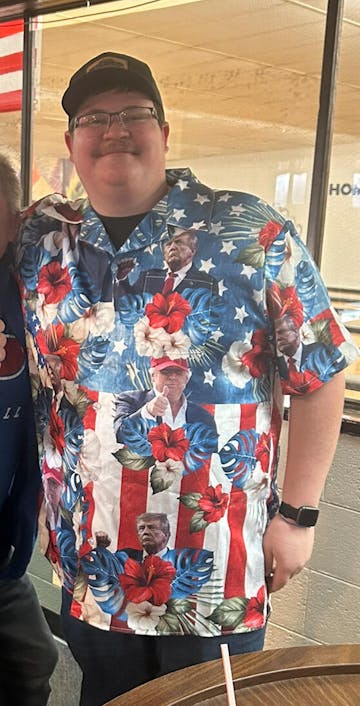 Custom Photo Trump American Flag Tropical Independence Day Hawaii Shirt N304 62557