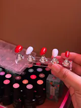 5pcs Nail Holder False Nail Tip Practice Stand – Crystal Base Magnetic Nail Art Display