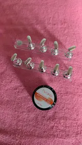 5pcs Nail Holder False Nail Tip Practice Stand – Crystal Base Magnetic Nail Art Display