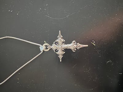 Gothic Silver Cross Necklace