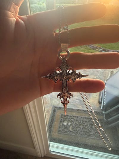 Gothic Silver Cross Necklace